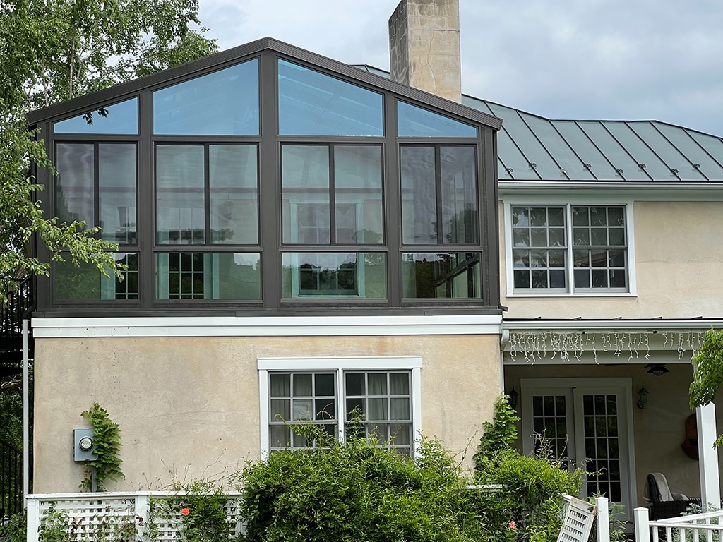 Sunroom, Cathedral Roof, Bronze, Outside View, Daytime